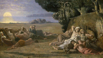Pierre Puvis de Chavannes (1824–1898). "Dormir", 1867-1870, óleo sobre lienzo, The Metropolitan Museum of Art, Nueva York, EE. UU.
