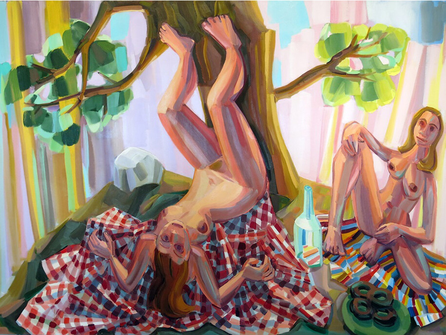 Judith Linhares, Slope, 2010, Oil on linen, 60h x 84w in.
