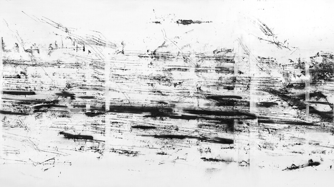 Riding Switch 3, acrylic and mixed media on canvas, 114x24cm
