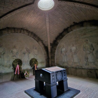 Interno del cimitero germanico di Quero, Belluno, Italia