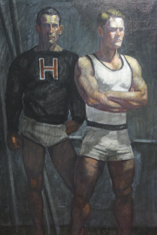 Harvard Athletes, date unknown, 60 x 40 inches oil on canvas by Mark Beard  
