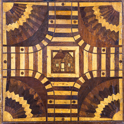 Parcheesi goard, Late 19th century. Courtesy of American Folk Art Museum