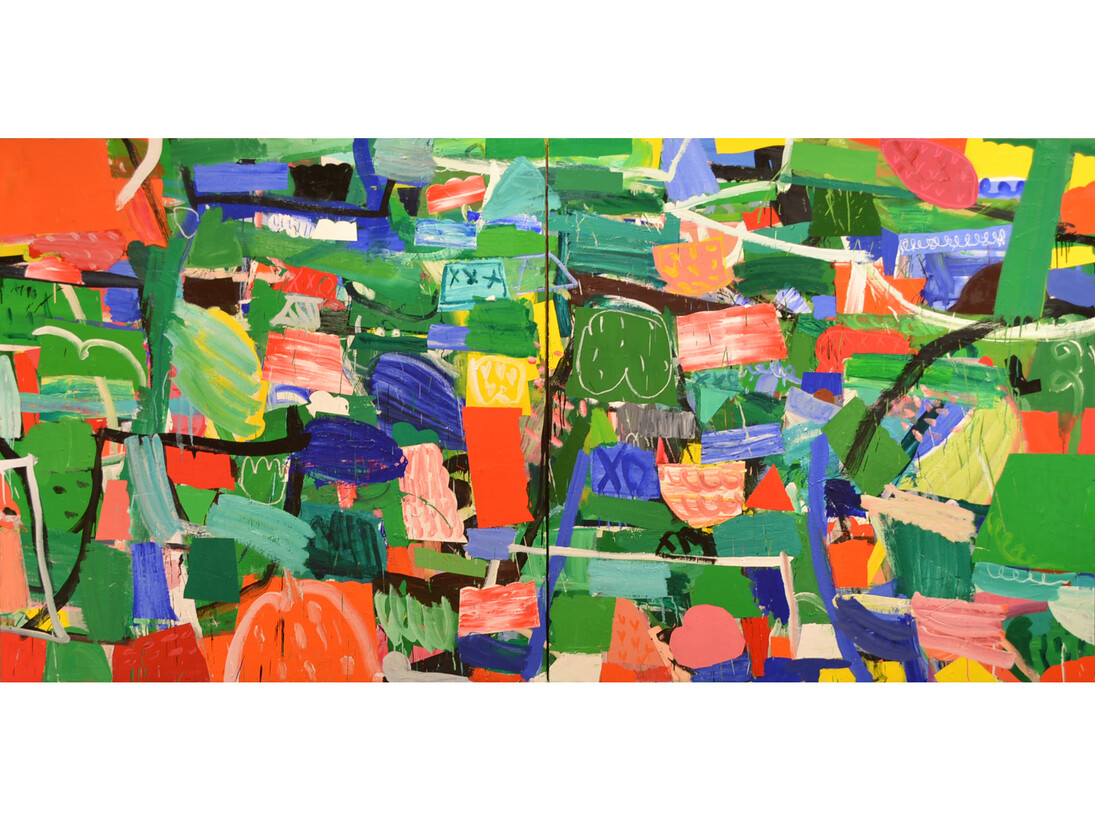 Toru Hamada, T-13-82, 2013, oil on canvas, 200 x 400 cm (2 panels)


