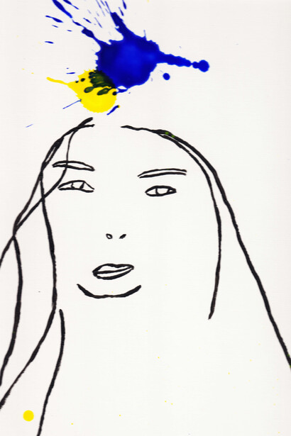 Lorenzo Belenguer, Drawing #60, Original Oils on canvas paper, A4 (21 x 30 cm) unframed, 33 x 43 cm framed