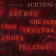 Bruno Canova, La cosa immonda, 1974, collage, acrilico e tecnica mista su tela, cm. 151 x 220. Courtesy of  Museo “Il Correggio”
