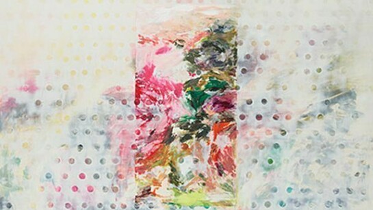 Ross Bleckner, detail of Doctor (Dr. Donald Kaplan), 84" x 60", oil/linen, 2013