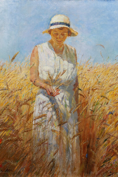 Jean-Pierre Beckius, Gaby dans le champ de blé, 1931. Courtoisie de la Villa Vauban