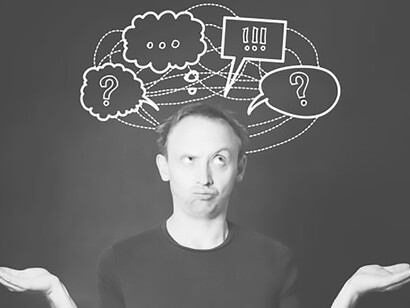 Embark on a visual exploration of inner confusion, depicted by swirling thoughts on a blackboard, encapsulating the pursuit of mental clarity