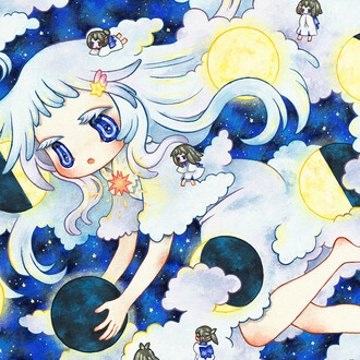 Ryoko Kaneta, Lunar phase (detail). Courtesy of Corey Helford Gallery