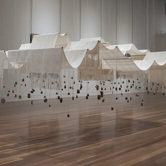 Caroline McQuarrie, The land, again, exhibition view. Courtesy of Jhana Millers Gallery