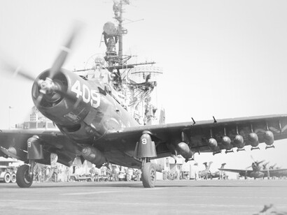 Douglas AD1 Skyraider, avion militar utilizado en el ataque a la planta eléctrica de Hwachon en la Guerra de Corea (1950 a 1953)
