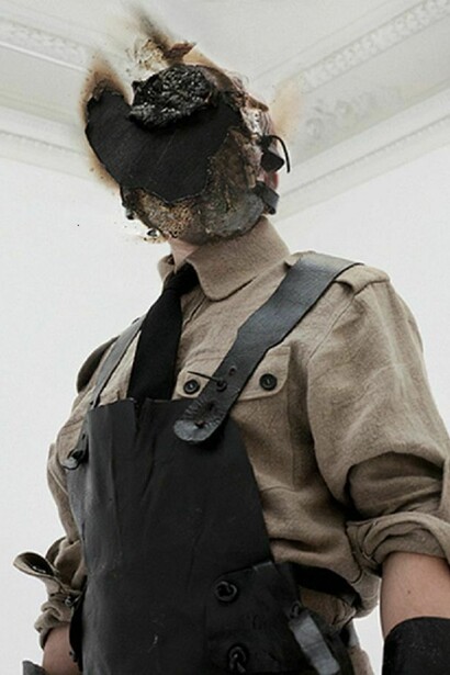 Idol III, Jan Manski, 2010 / 100 x 70 cm (39 3/8 x 27 9/16 in) . Colour photograph, soil, steel , photo janmanski.com