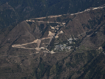 India, Massive road construction in fragile Himalayan region, destabilising slopes and disrupting water flows © Ashish Kothari