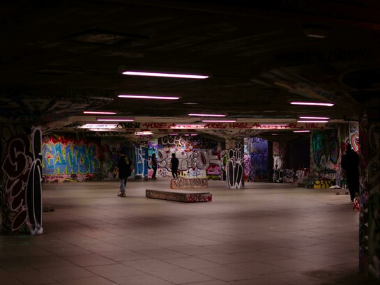 Graffiti inside a tunnel in London, England