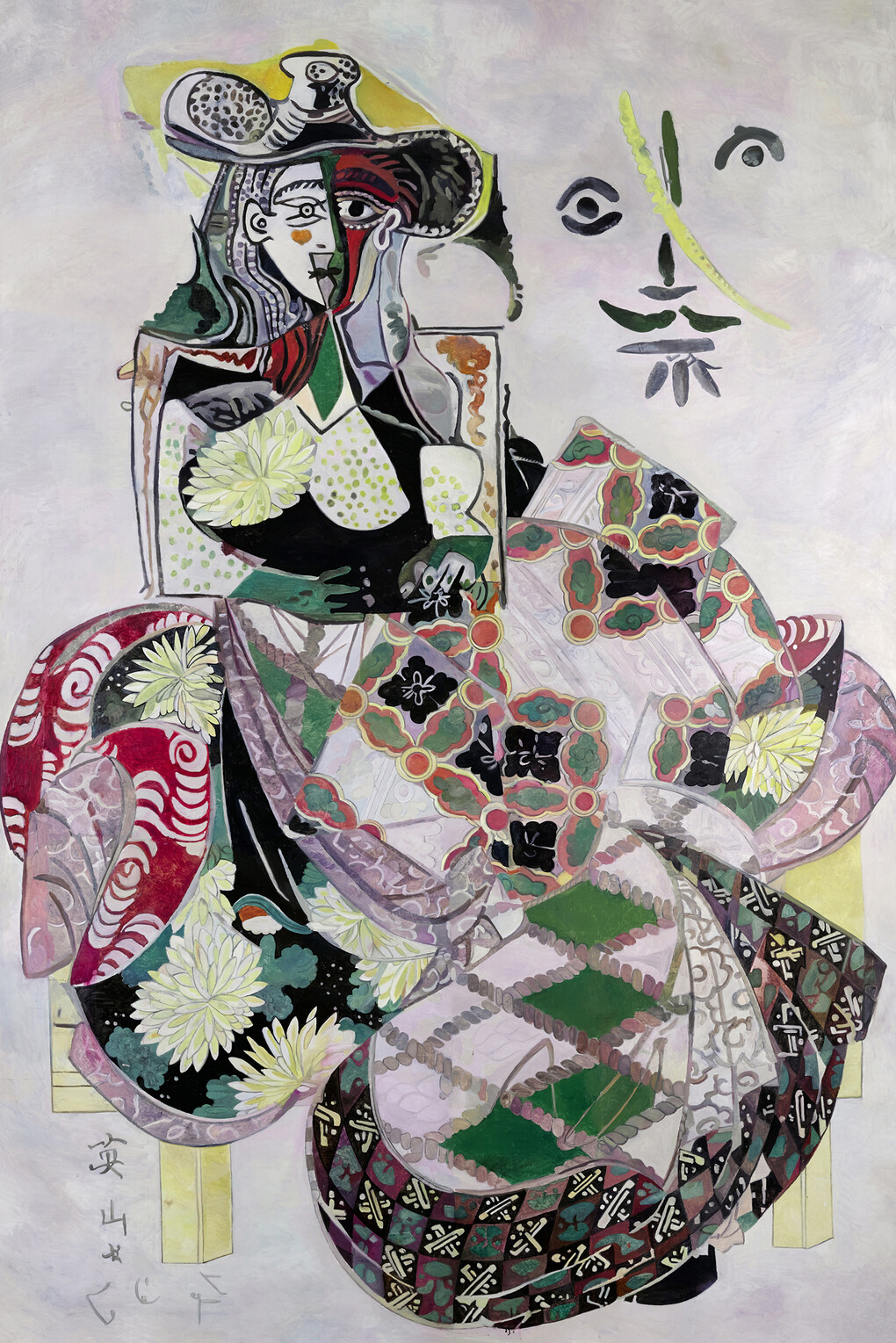 Wolfe von Lenkiewicz, The flower Girl, 2015, Oil on canvas, 300 x 200 cm (118.1 x 78.7 in)