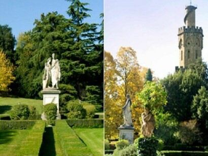 Statue e la torretta del Giardino Torrigiani