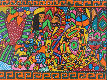 Manoel Martins Neto, Preparation for body painting (detail), 2018. Courtesy of Weltmuseum Wien