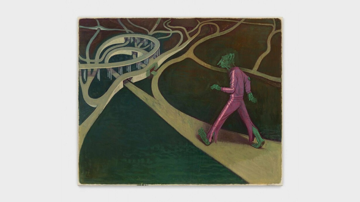 Clayton Schiff, En Route, 2023, oil on canvas, 62 x 76 in. Courtesy of the artist and Harkawik