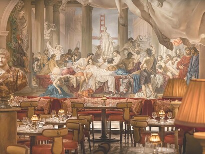 Mural at the back of Bacchanalia, London, UK, Johnny Stephens Photography