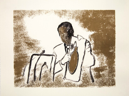 Alona Weiss, This is a Bomb, This is a Fuse, 2013, Mono-type etching inks on paper, 11.4 x 9.4 inches