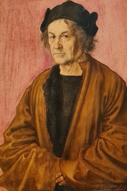 After Dürer, The Painter’s Father (1497), oil on lime. The National Gallery, London © Irene Kukota