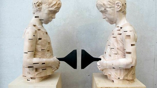 Demetz, Debt to my Mother, wood and acrylic paint, 2013, 63 x 36,5 x 35 cm