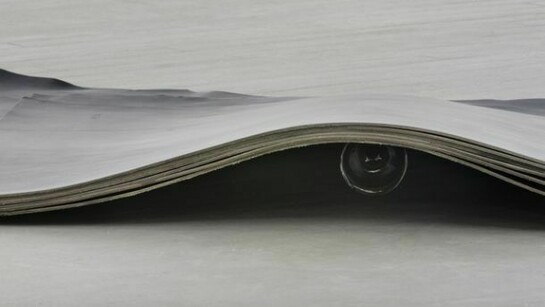 Katinka Bock, Terrassenlandschaft, 2009, Leather, glass, 11.81 x 47.24 x 35.43 inches