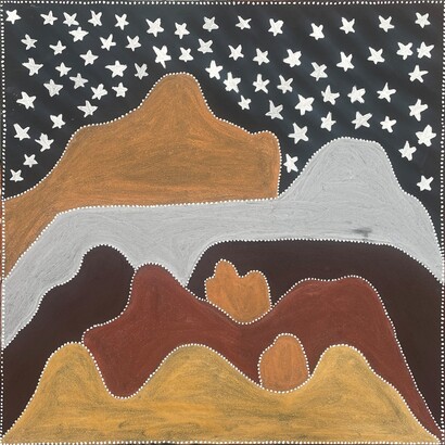 Lorraine Daylight, Wardal – The guiding stars over Birnoo country (detail). Courtesy of Japingka Gallery