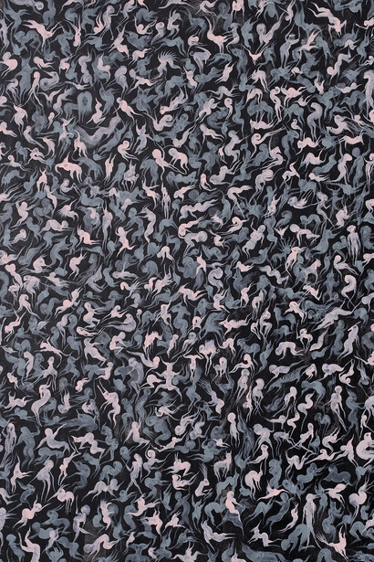 PEYBAK, Abrakan #20, 2015, Gesso, acrylic, onk and pastel on canvas, 70 7/8 x 70 7/8 in. Unique piece, Courtesy Galerie GP & N Vallois, Paris, Photo : Aurélien Mole