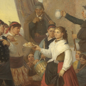 Valeriano Domínguez Bécquer, The offering. Festivities in Moncayo (Aragon), on the eve of the patron saint's day (detail), 1866. Courtesy of Museo Nacional del Prado