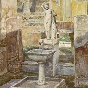 Luigi Bazzani, Pompei, Casa del balcone (dettaglio), 1916. Per gentile concessione del Museo Archeologico Nazionale