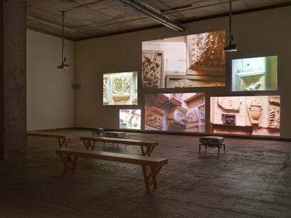 Fiona Tan, Inventory, 2012, HD video and sound installation, 6 screens, Loop duration : 16 m 30 s, Edition of 4, Courtesy the artist and Frith Street Gallery, Photographer: Alex Delfanne