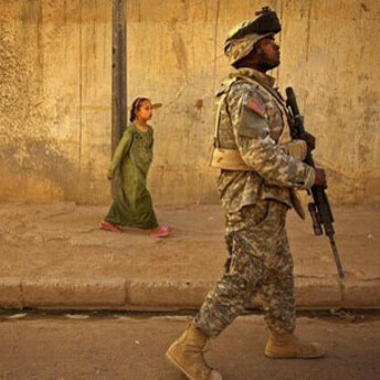 Una calle en Mosul, Irak