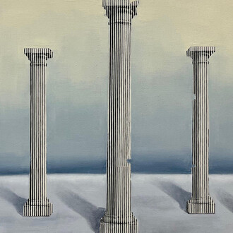 Mathilde Lestiboudois, Colonnes tramées (detail), 2025. Courtesy of Galerie Prima 