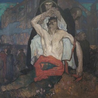 Mater Dolorosa Belgica (1915), oil on canvas,  copyright of The Estate of Frank Brangwyn