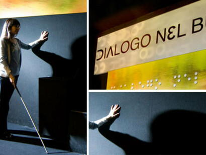 Un percorso della mostra 'Dialogo nel Buio'