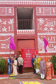 Largest Warli Art Wall Painting in India at The Manik Public School, Maniknagar, Karnataka by Avanti Sandeep Kulkarni