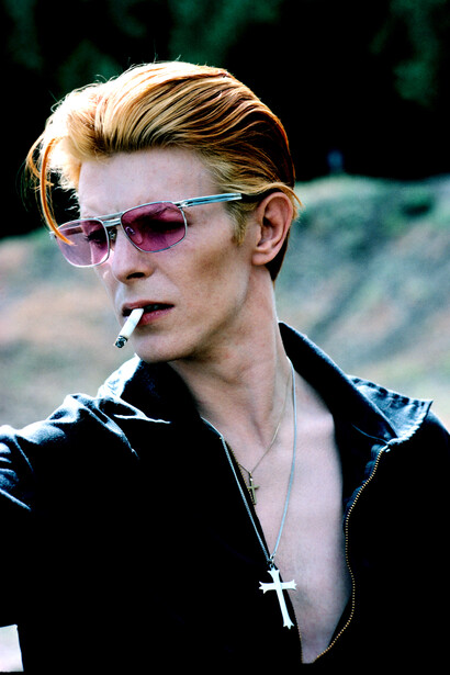 David with cigarette on a break from filming MFE in New Mexico 1975. This became a Rolling Stone cover and a popular image