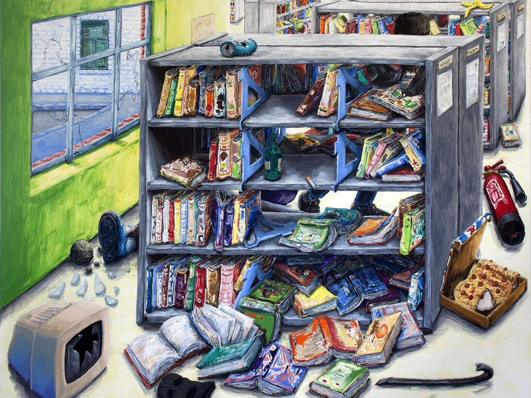 Willem Weismann, Library Looting, 2015, 185 x 225 cm