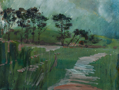 Elizabeth Magill, Grean (detail), 2025. Courtesy of Kerlin Gallery