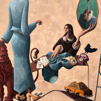 Ashkon Haidari, The autumn designer meets the persian lion, 2024. Courtesy of Anna Zorina Gallery