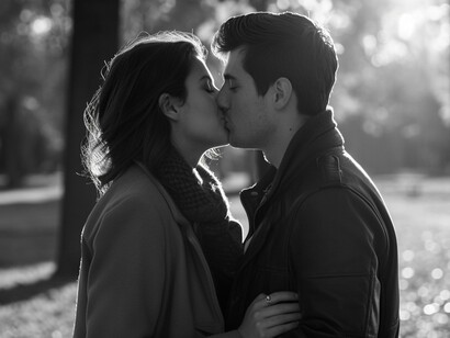 A couple in their own little bubble, symbolizing the quiet strength of sincere affection in modern romance