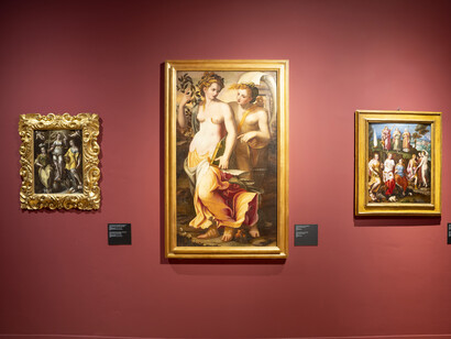 Vasari. Il teatro delle virtù, vista della mostra. Per gentile concessione della Galleria Comunale d’Arte Moderna e Contemporanea