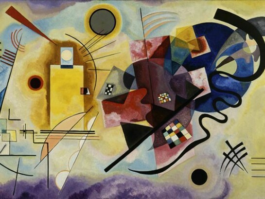 Vassily Kandinsky, Gelb‐Rot‐Blau (Giallo‐Rosso‐Blu), 1925, Olio su tela, cm 128 x 201,5
Donazione Nina Kandinsky, 1976, Philippe Migeat ‐ Centre Pompidou, MNAM‐CCI