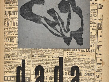 Jean Hans Arp, incisione su legno e collage per la copertina di Dada 4-5 (a cura di Tristan Tzara), Zurigo, Svizzera, 1919