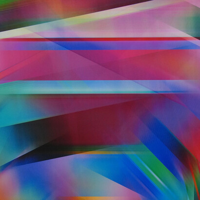 Umberto Ciceri, Hypertrait optical-tapestry n 1928 (detail), 2024. Courtesy of Oliver Cole Gallery