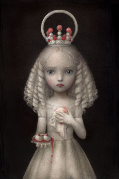 Nicoletta Ceccoli, Dulcis Agata, Acrylic on paper / 9.8″ x 14″
