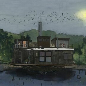 Kent Dorn, Home, 2013, Mixed media on canvas, 75 x 60 inches, courtesy of the artists and Freight+Volume