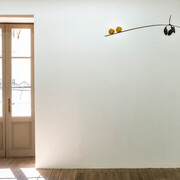 Katinka Bock, April, personne, 2013/2019. Courtesy the artist and Jocelyn Wolff, Paris; Popolazione (righe e retta), limoni, 2018, Courtesy the artist and Meyer Riegger, Berlin / Karlsruhe.