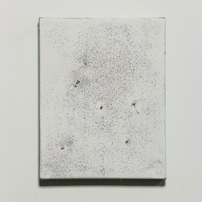 Anthony B. Creeden, Untitled, 2015, gesso, cork, and tacks on linen, Photo credit: Brian Fitzsimmons